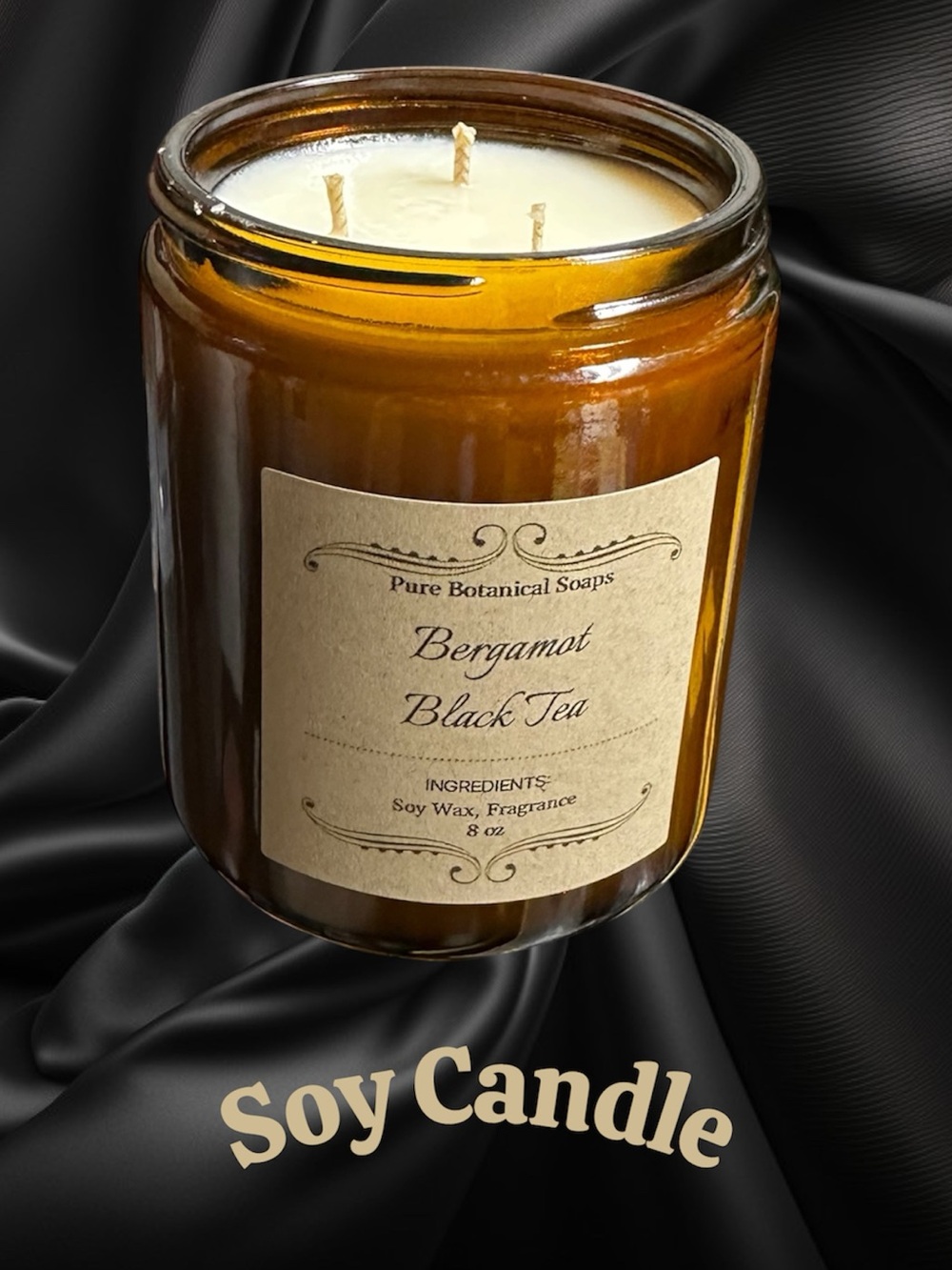Soy Candle 8oz Amber Glass